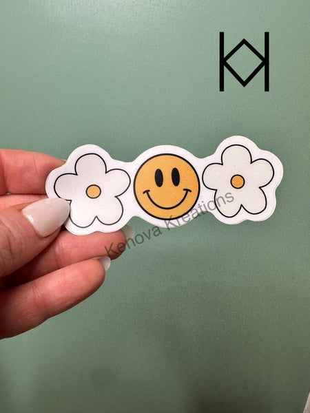 Daisy Smiley Waterproof Sticker