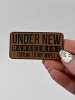 Under New Management Leather Adhesive Patch