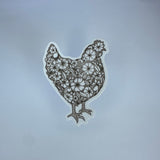 Floral Chicken Waterproof Sticker