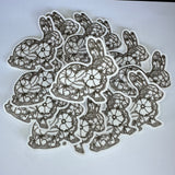 Floral Bunny Waterproof Sticker
