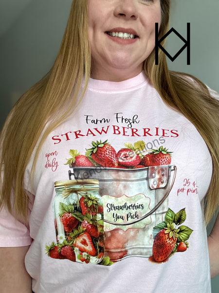 Farm Fresh Strawberries Comfort Colors Tshirt