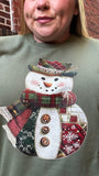 Patchwork Snowman Crewneck