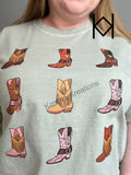 Brown Boots Stack Comfort Colors Tshirt