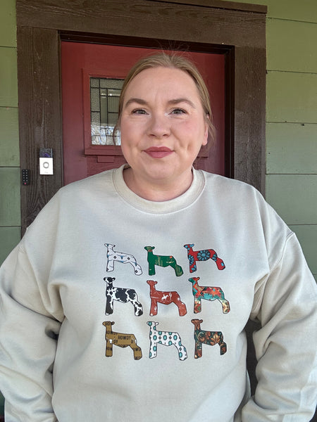 Colorful Sheep Crewneck