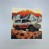 Bronco Orange Waterproof Sticker