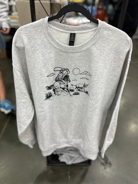 Roping Cowboy Crewneck