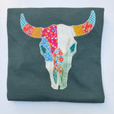 Faux Patchwork Steer Head Comfort Colors Tee