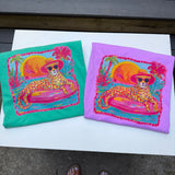 Preppy Summer Retro Leopard Comfort Colors Tee