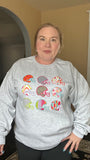 Colorful Football Helmets Crewneck