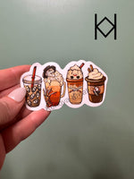 Scary Lattes Waterproof Sticker