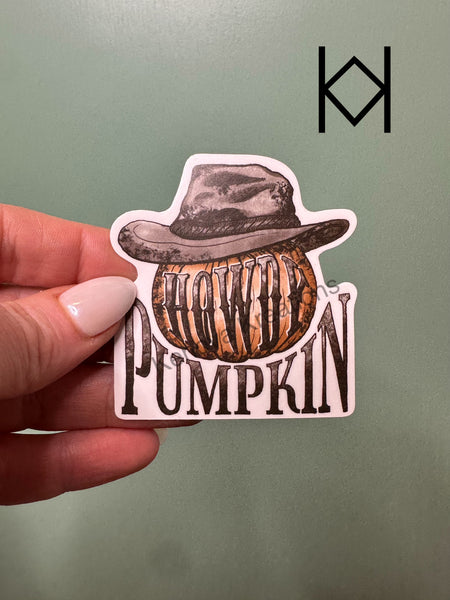 Howdy Pumpkin Waterproof Sticker